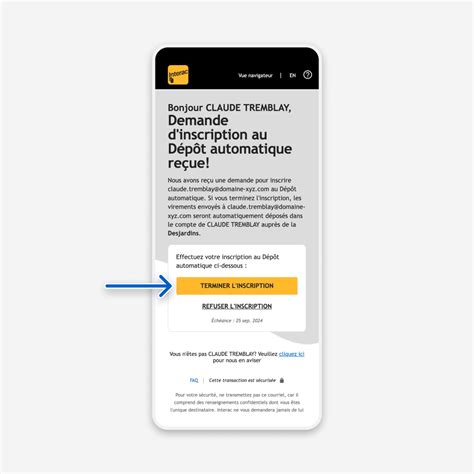 Virement INTERAC Dépôt automatique pour les consommateurs.